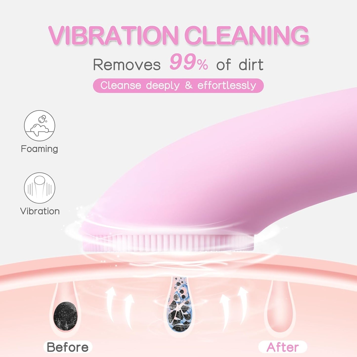 Facial Cleansing Brush Rechargeable Silicone Face Scrubber