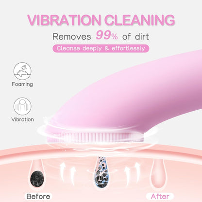 Facial Cleansing Brush Rechargeable Silicone Face Scrubber
