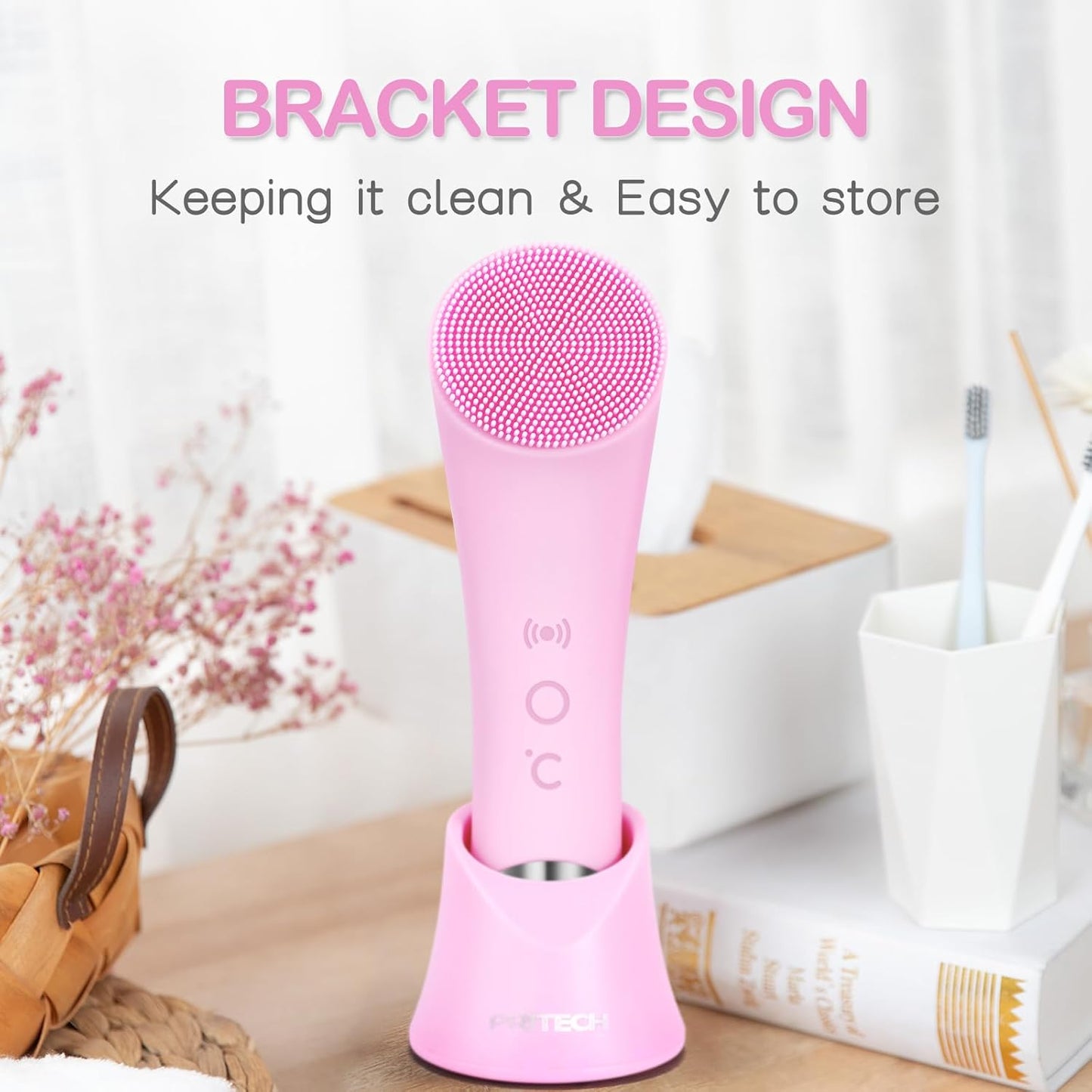 Facial Cleansing Brush Rechargeable Silicone Face Scrubber